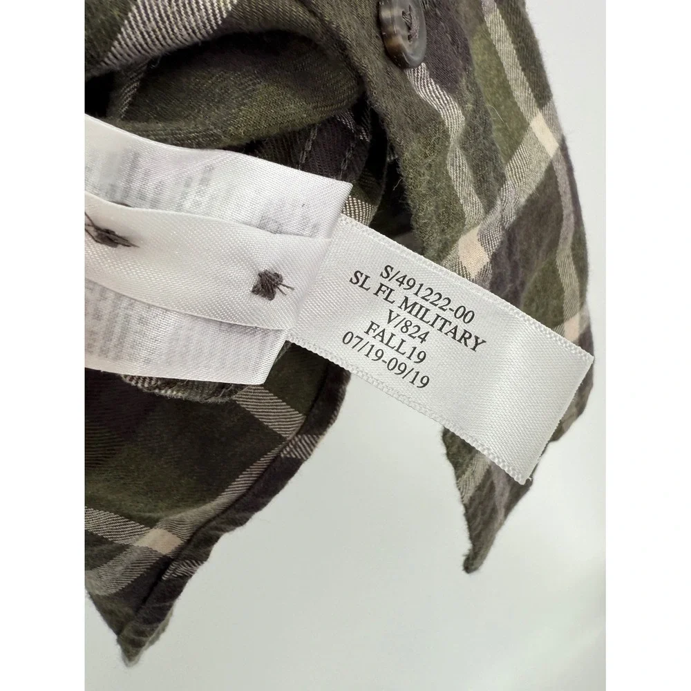 Banana Republic Luxe Flannel Untucked Slim Fit Plaid‎ Button Down Shirt XL